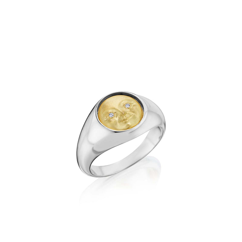 Anthony Lent Small Moonface Signet Ring