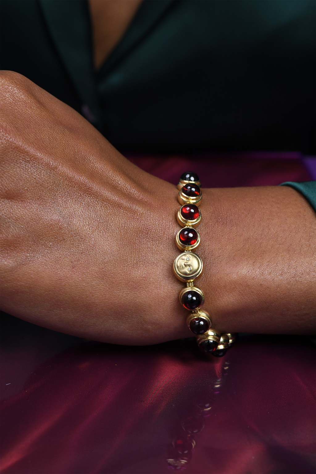 Garnet Moon Chain Bracelet – Anthony Lent