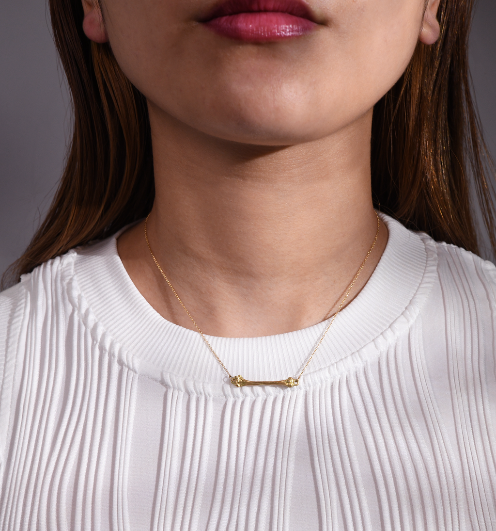 【完売品】Bone connected short necklace 完売品】Bone connected short necklace 9A003-0624-45_SILVER_d157cafd-