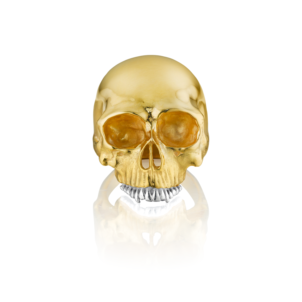 18k gold cheap skull ring
