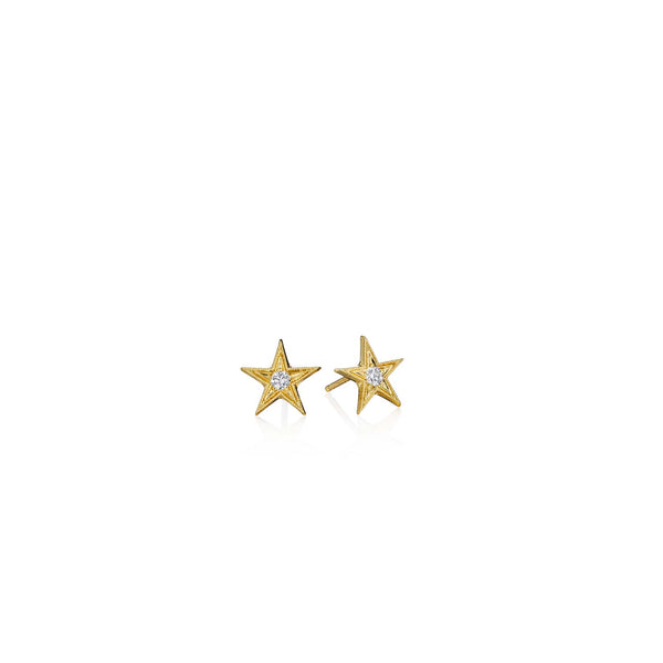 Anthony Lent Tiny Five Point Star Stud Earrings