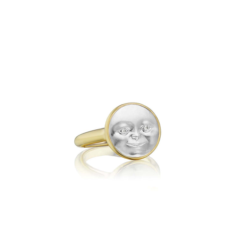 Anthony Lent Small Moonface Ring