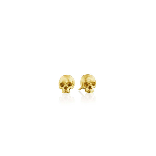 Anthony Lent Tiny Skull Stud Earrings