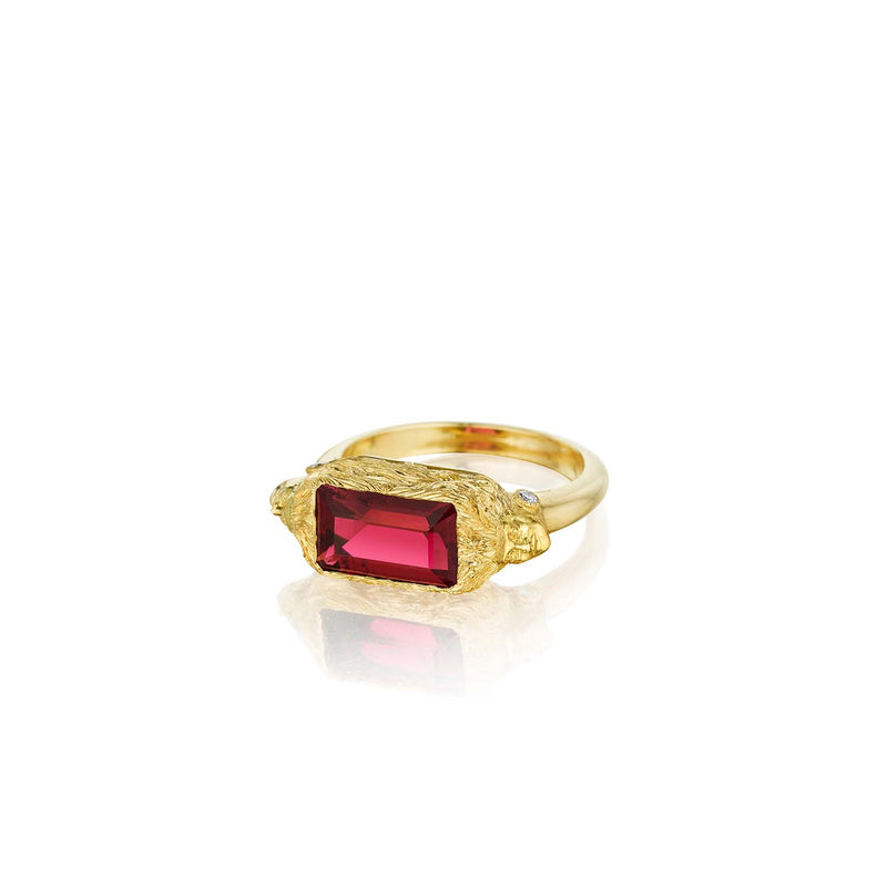 Anthony Lent Rubellite Muse ring
