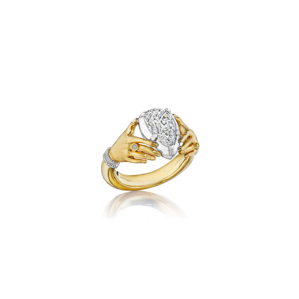 Adorned Hands Pear Shape Engagement Ring
