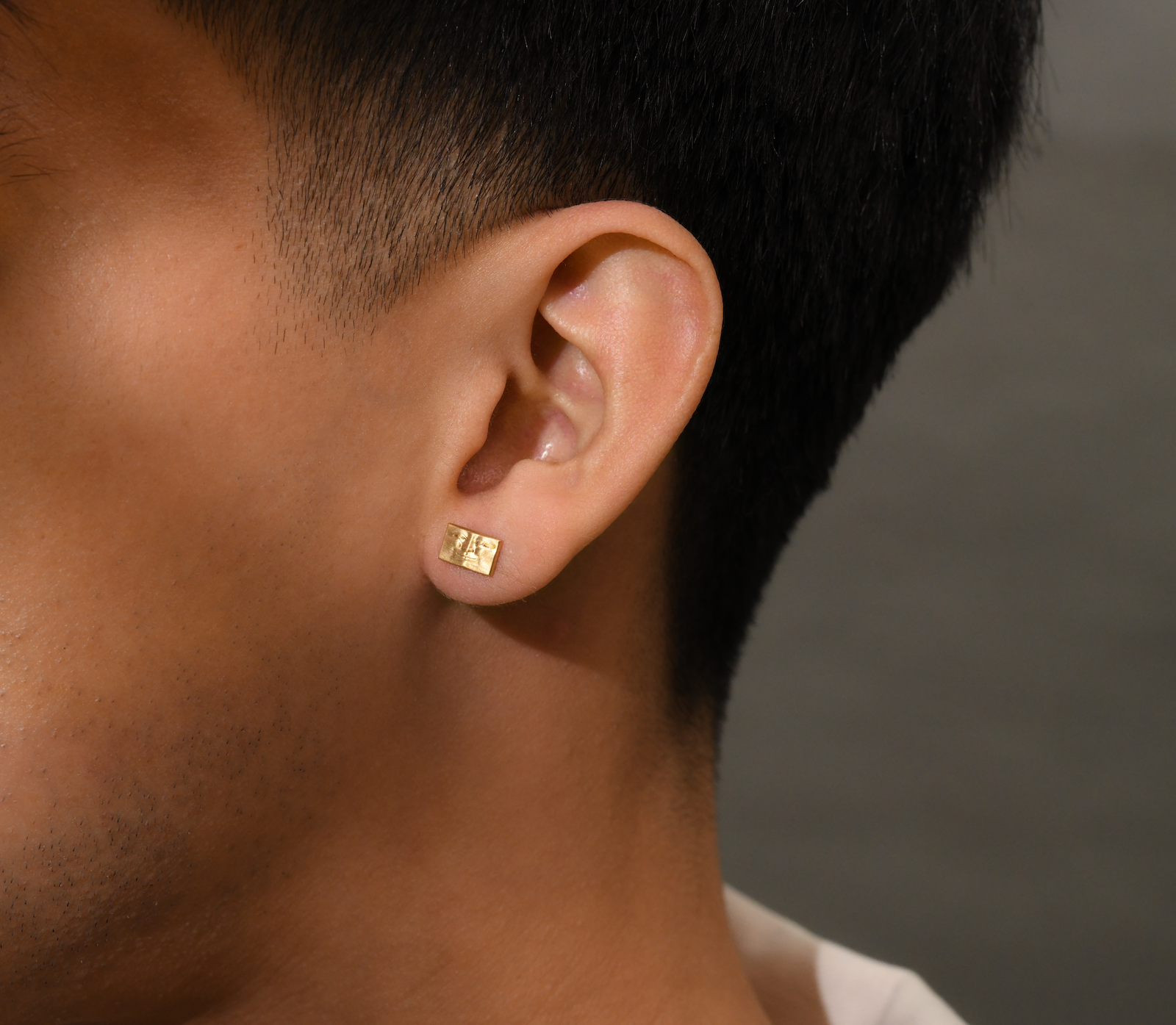Tiny Brickface Stud Earrings – Anthony Lent Tiny Brickface Stud Earrings – Anthony Lent