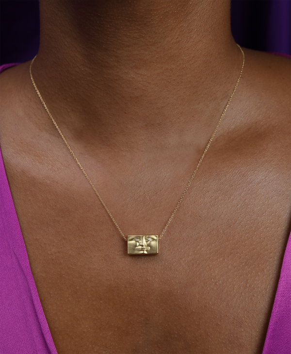 Anthony Lent Brickface Pendant on model