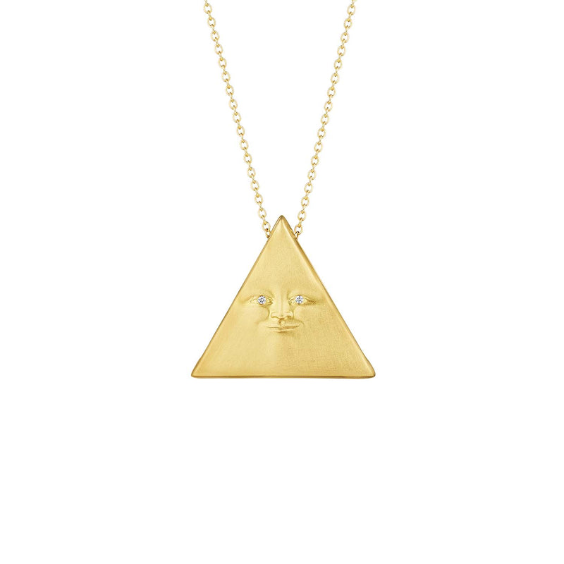 Anthony Lent Gemini Triangleface Pendant 18k Yellow Gold front