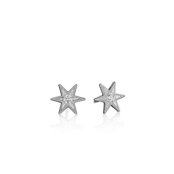 Sterling Silver Six Point Star Stud Earrings