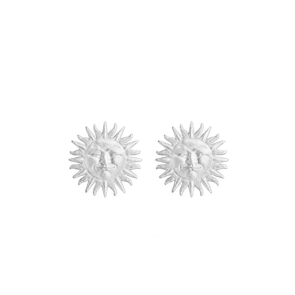 Anthony Lent Sterling Silver Sunface Stud Earrings