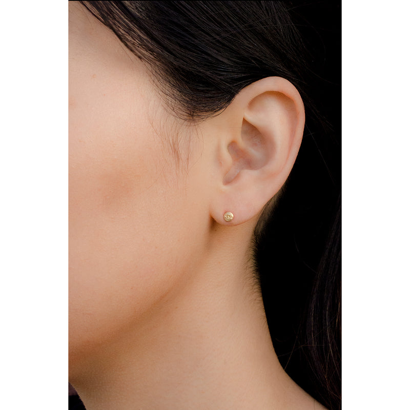 Invisible Moonface Stud Earrings