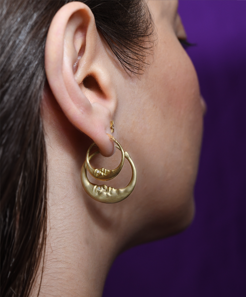 Large moon earrings discount