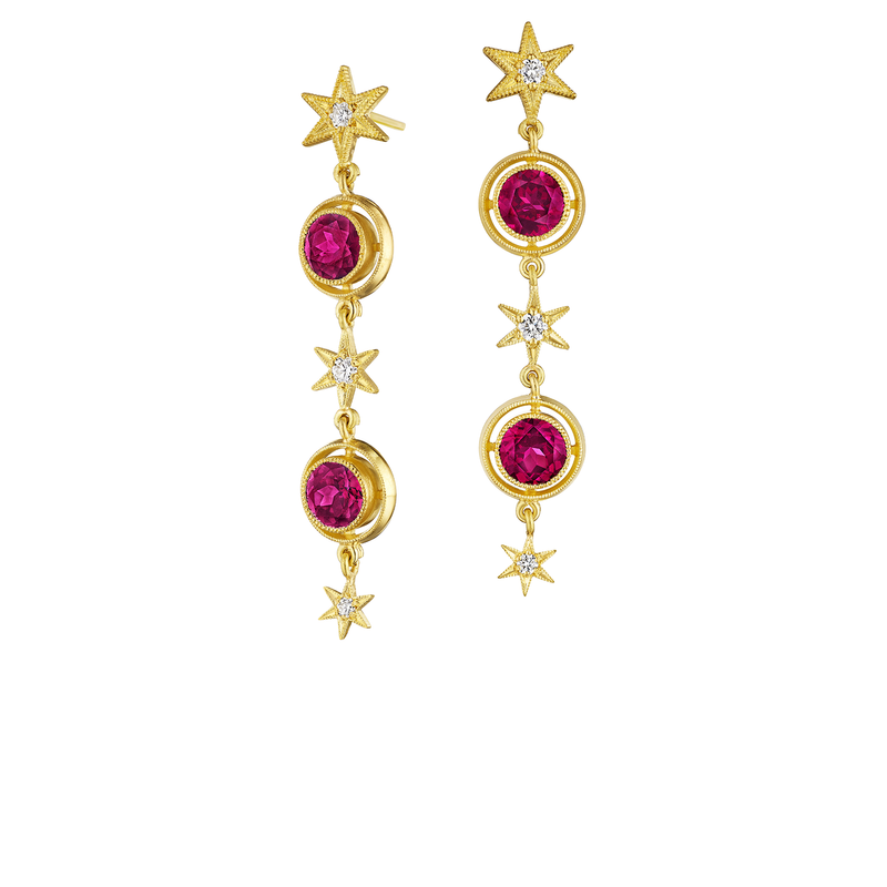 Anthony Lent Rhodolite Airline Earrings