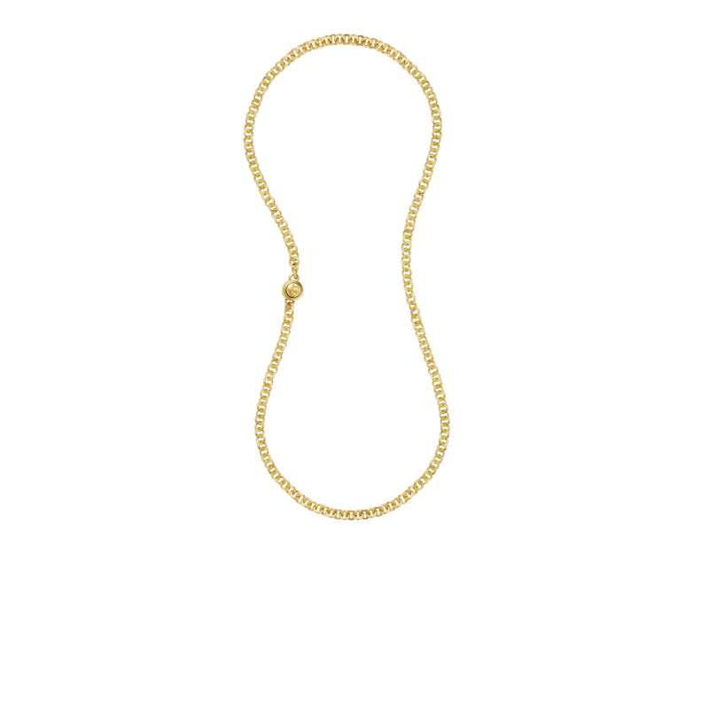 Anthony Lent Moon Chain Necklace with moonface clasp.