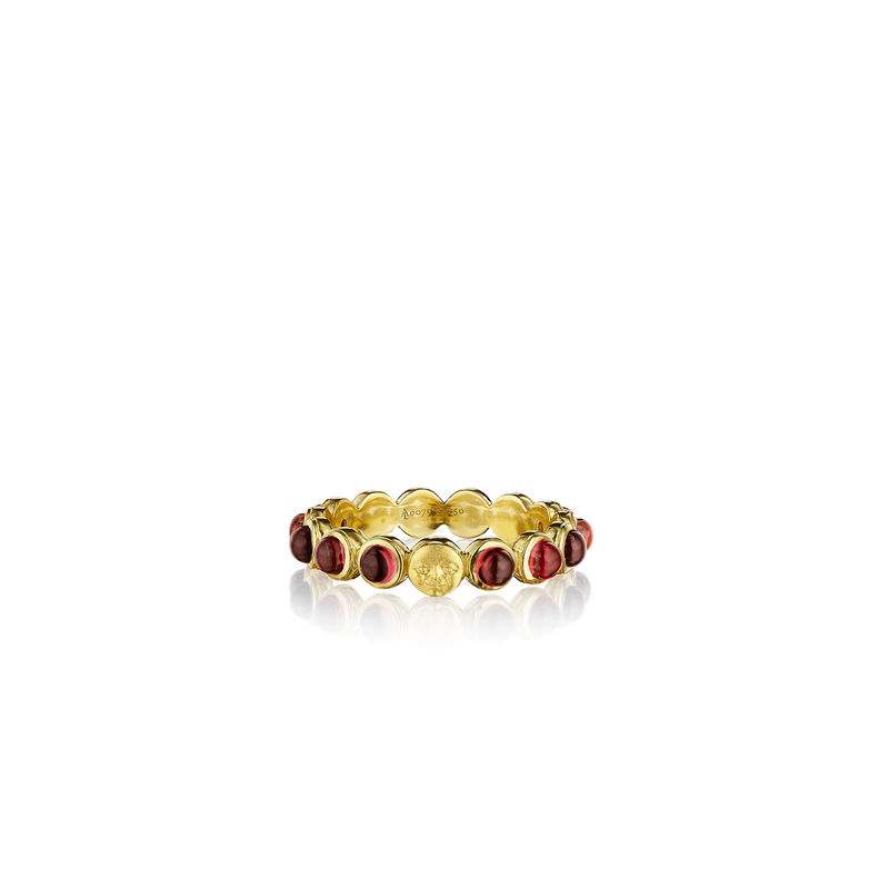 Anthony Lent Celestial Cabochon Bead Ring, Rhodolite