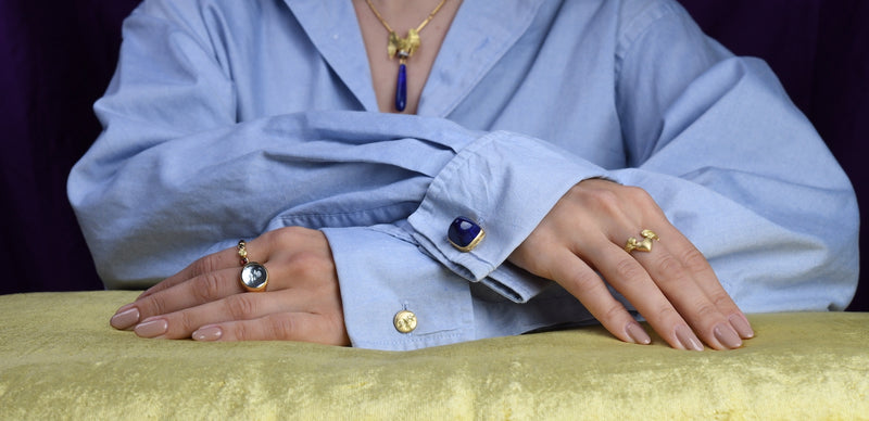 Anthony Lent Lapis Lazuli Cufflinks 