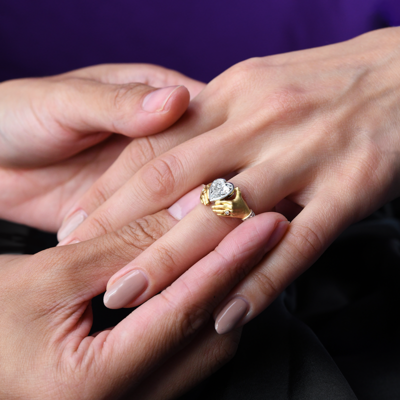 Adorned Hands Diamond Heart Engagement Ring – Anthony Lent