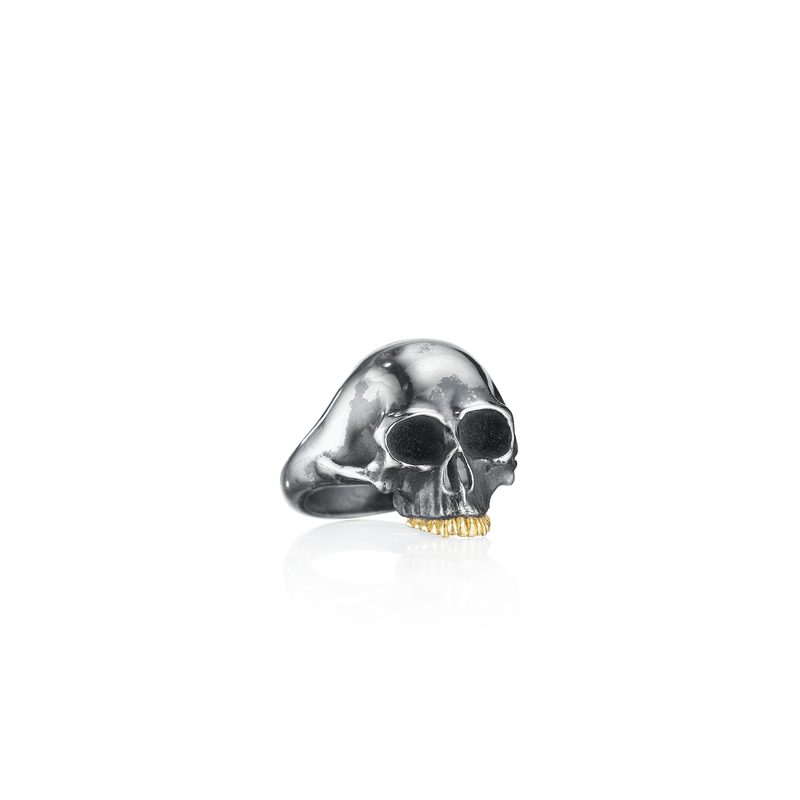 Men's Handmade Sterling Silver Skull Cocktail Ring - Grinning Specter |  NOVICA