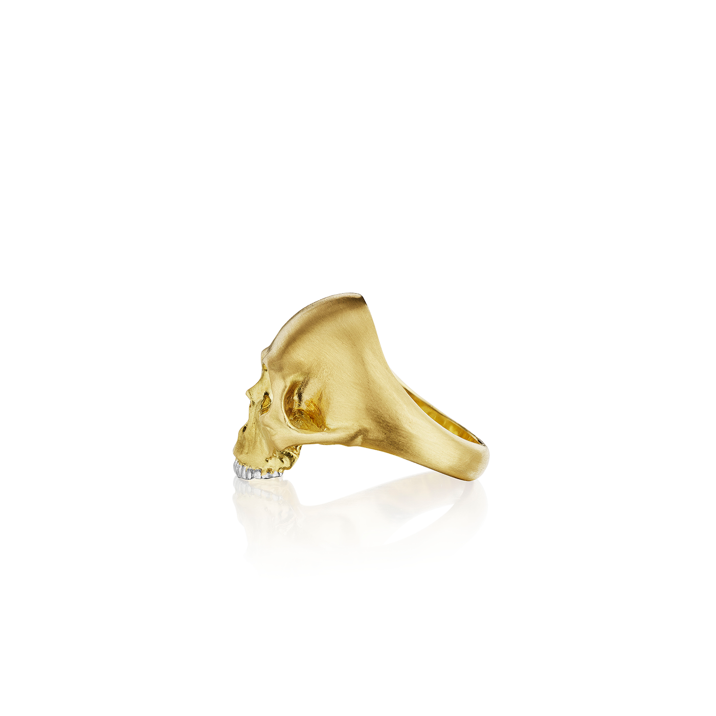 Metalic Yellow Gold Brass Skull Ring (Ring Size 6)|Amazon.com