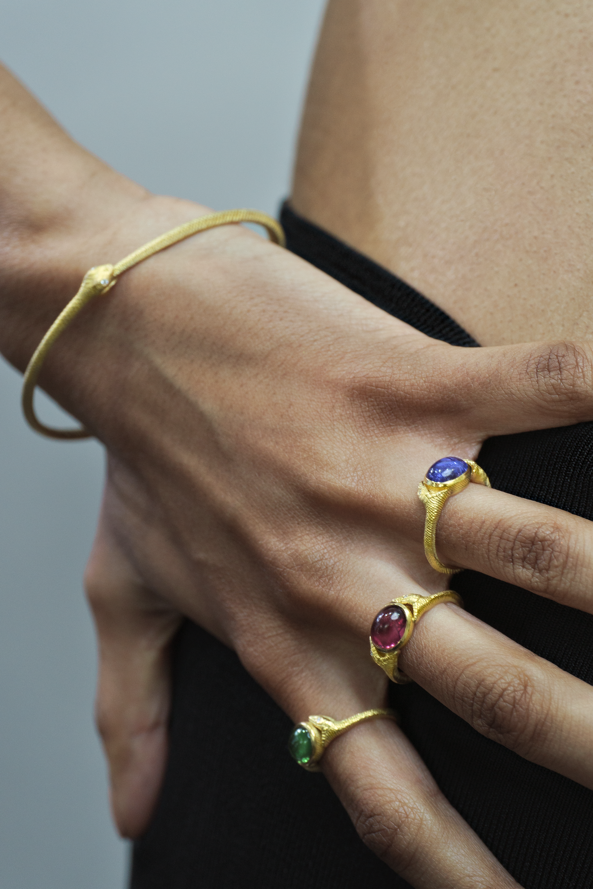 Double Headed Gemstone Serpent Ring – Anthony Lent