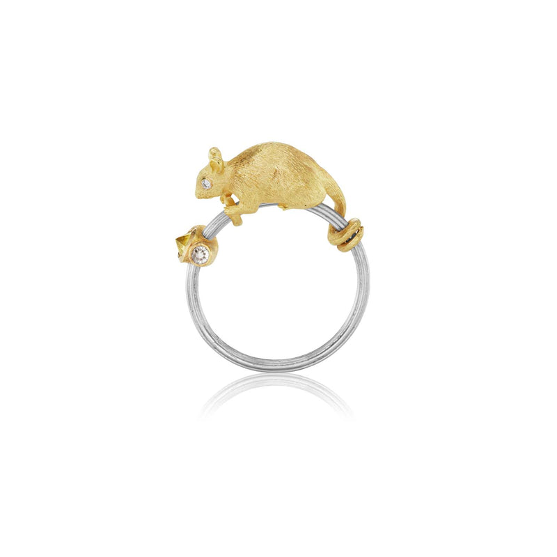 Gold and Platinum Rodent Ring