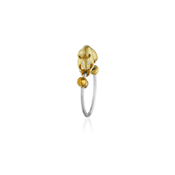 Gold and Platinum Rodent Ring