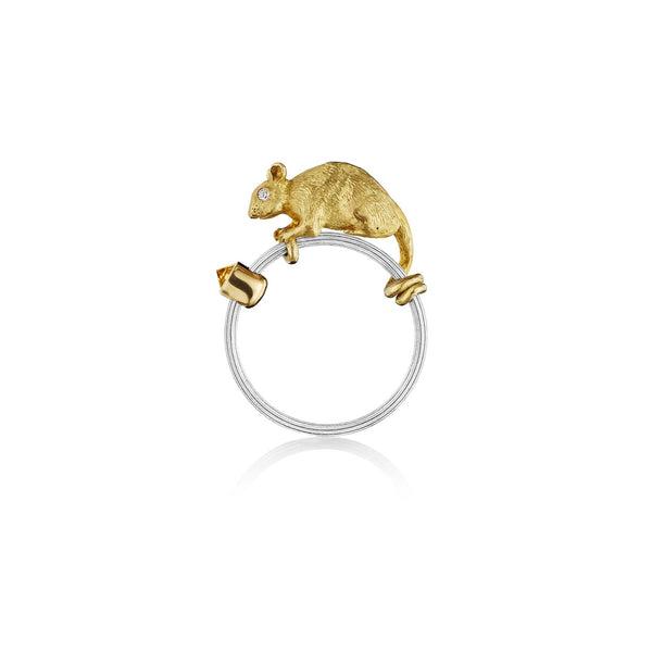 Gold and Platinum Rodent Ring