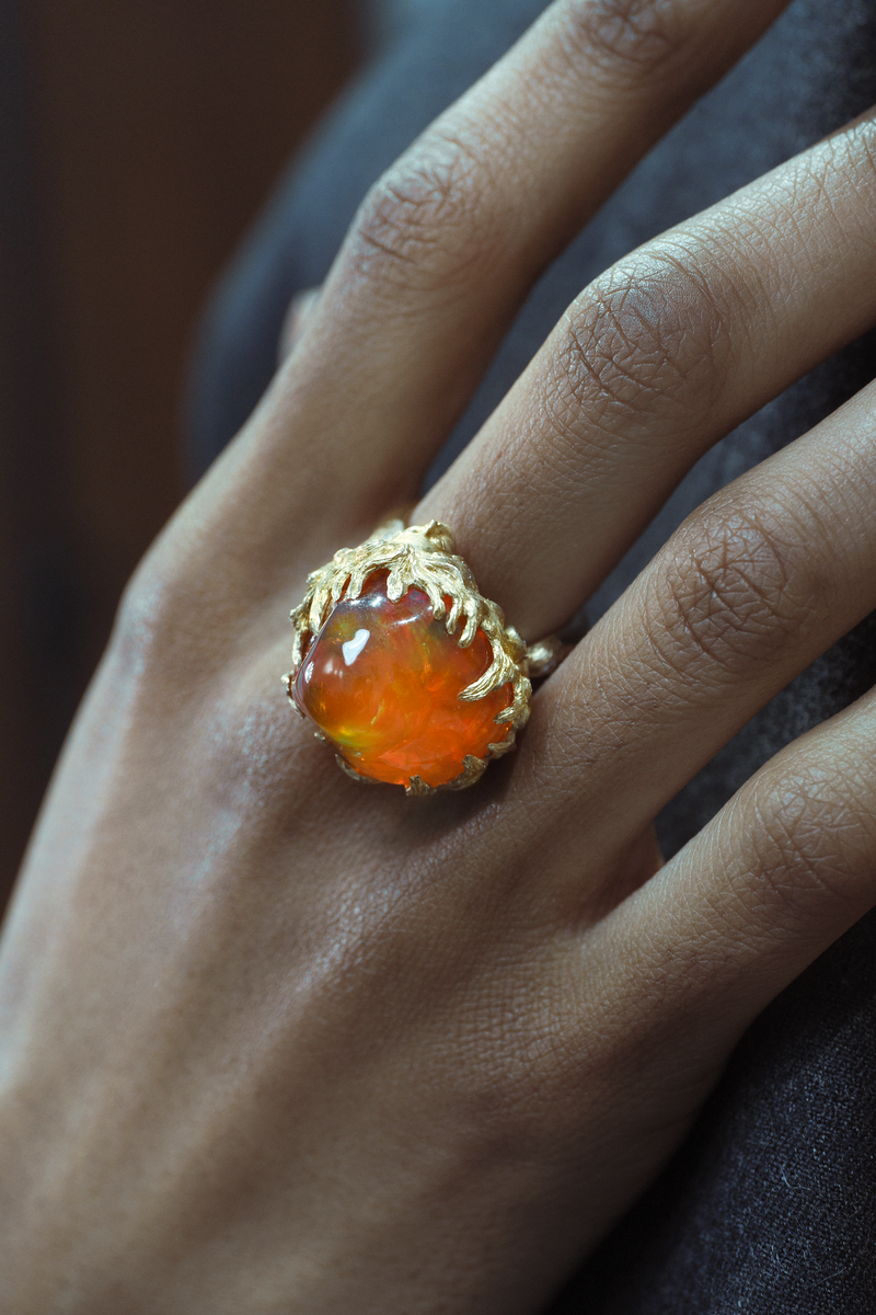 Anthony Lent Fire Opal Muse Dream Ring