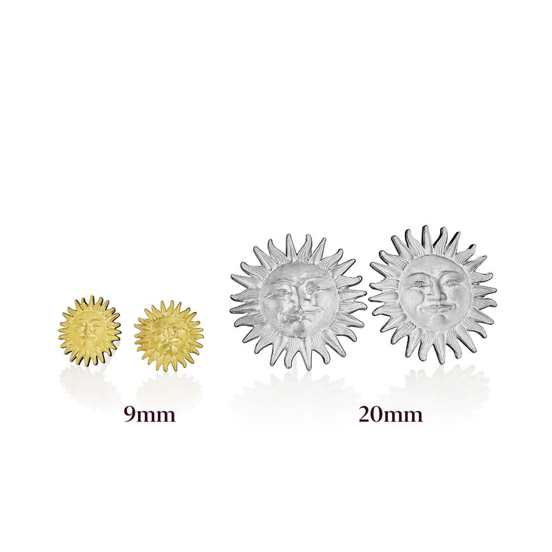 Sunface Stud Earrings with Diamond Eyes