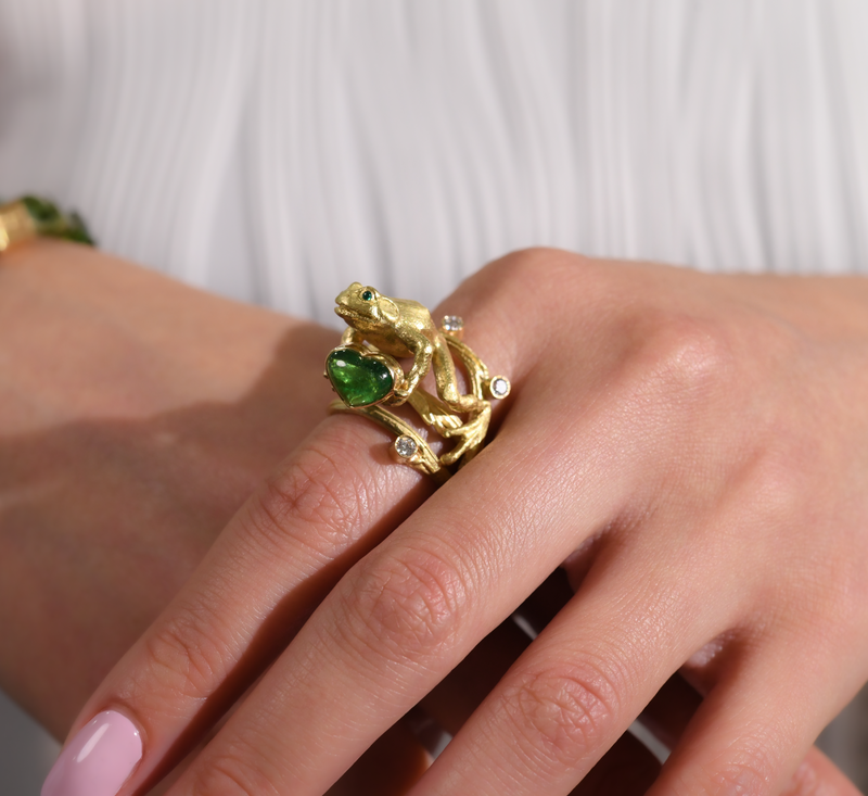 Anthony Lent Tsavorite Treefrog Ring