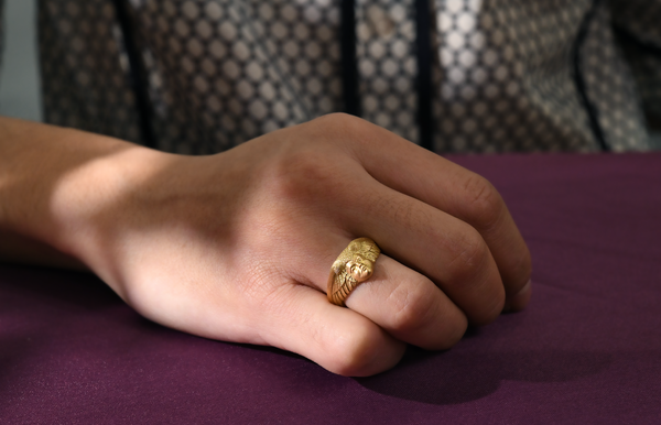 Anthony Lent Morpheus Ring in 18k Yellow Gold on model