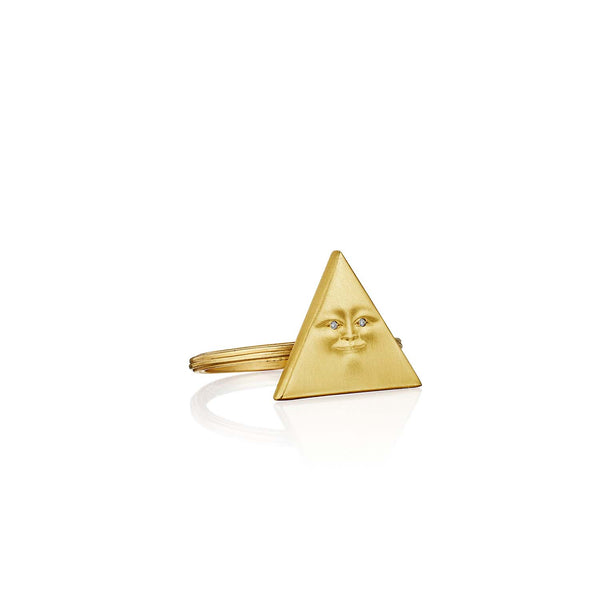 Anthony Lent Small Triangleface Fluted Band Ring