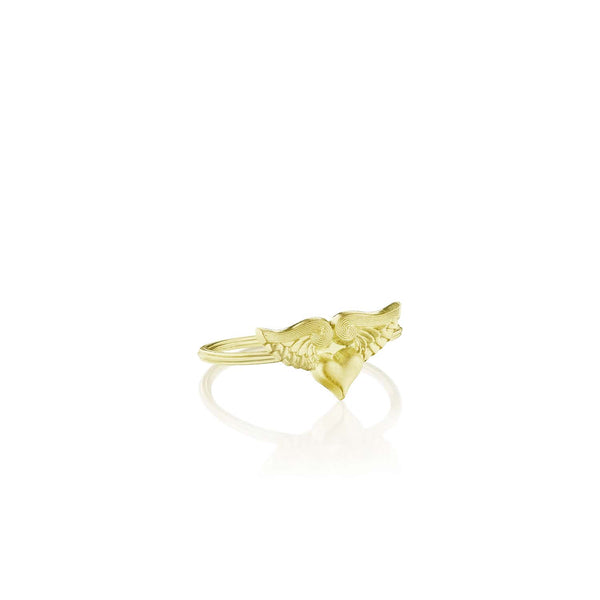 Anthony Lent Stacking Flying Heart Ring 18k Yellow Gold