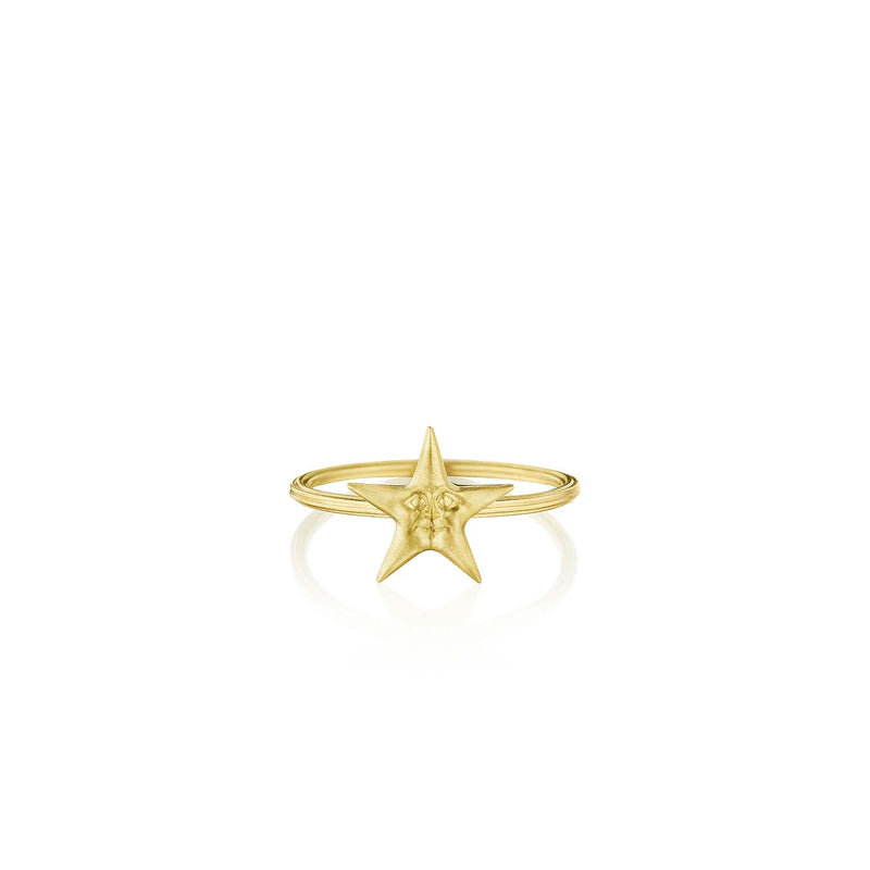 Anthony Lent Stacking Starface Ring 18k Yellow Gold