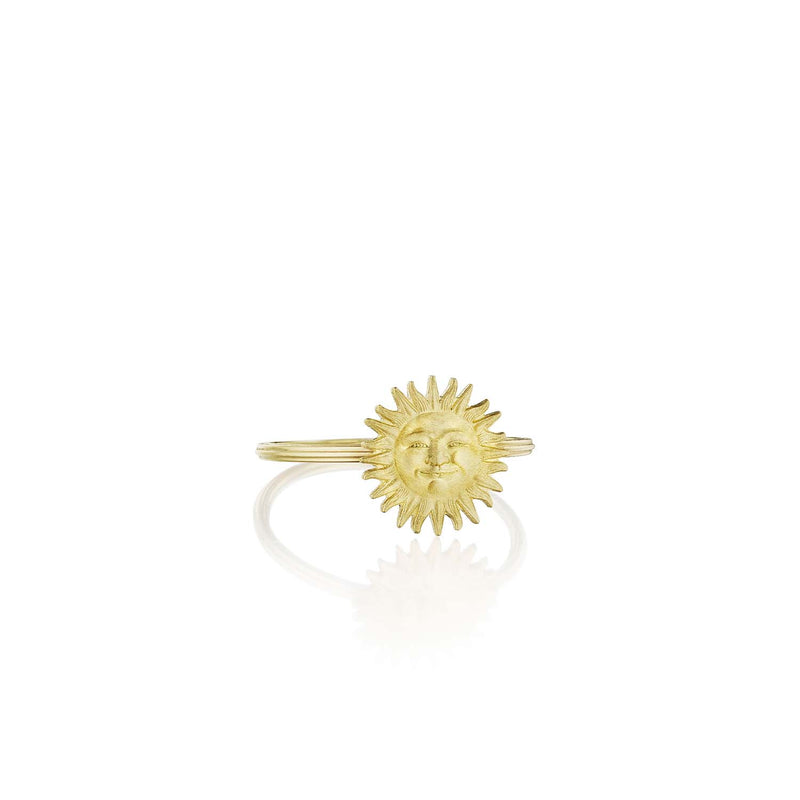 Anthony Lent Stacking Sunface Ring 18k Yellow Gold