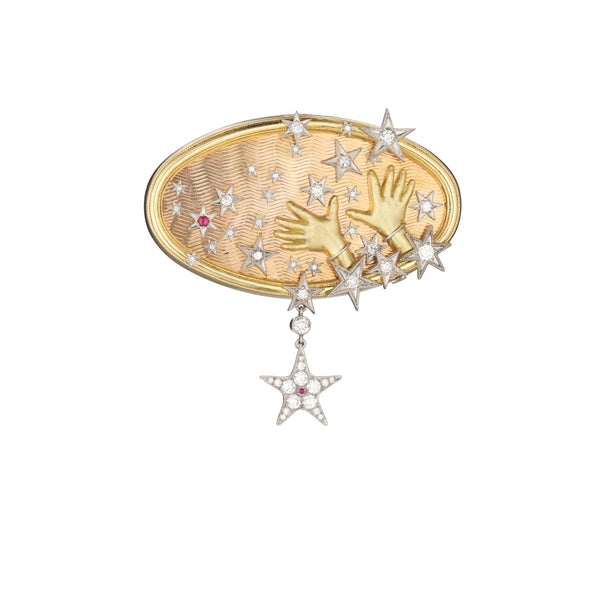 Anthony Lent Hands To The Stars Brooch