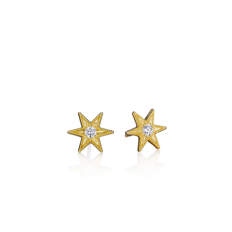 Anthony Lent Six Point Star Stud Earrings