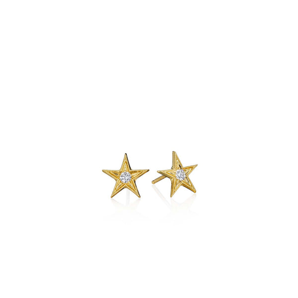 Anthony Lent Five Point Star Stud Earrings