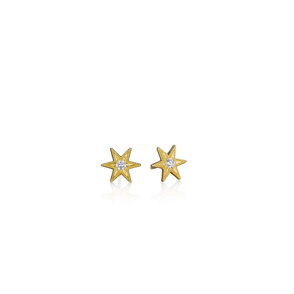 Anthony Lent Tiny Six Point Star Stud Earrings