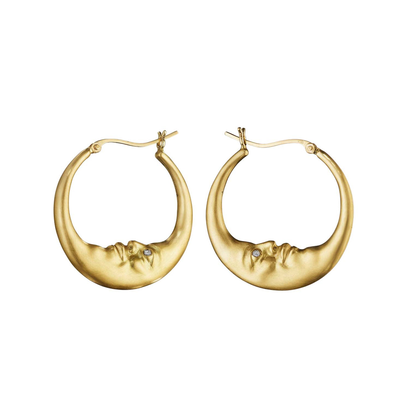 Large Crescent Moon Hoop Earrings