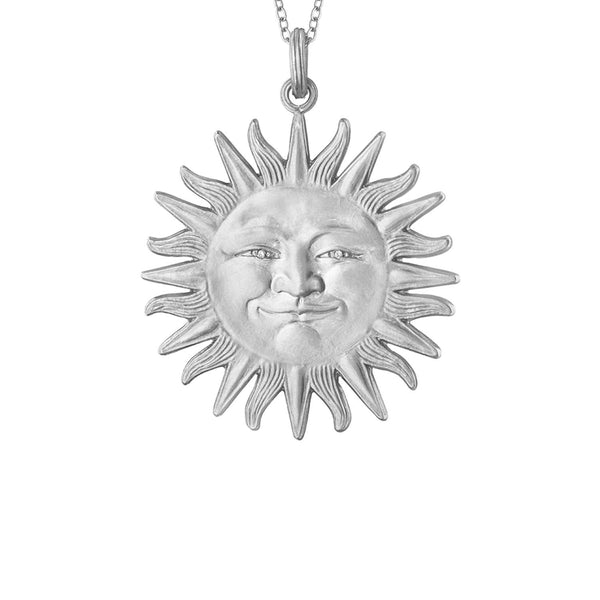 Anthony Lent Sterling Silver Sunface Pendant with Diamond Eyes
