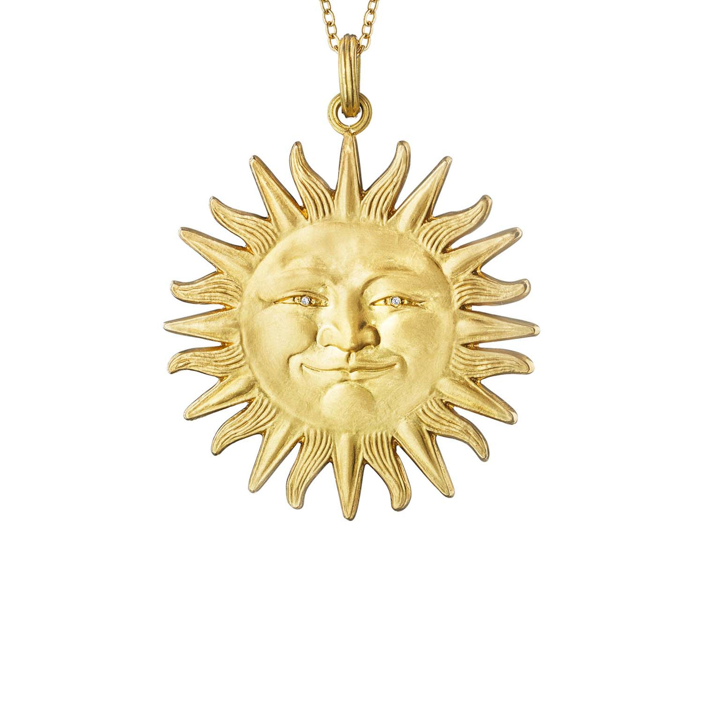 Large Sunface Pendant with Diamond Eyes – Anthony Lent
