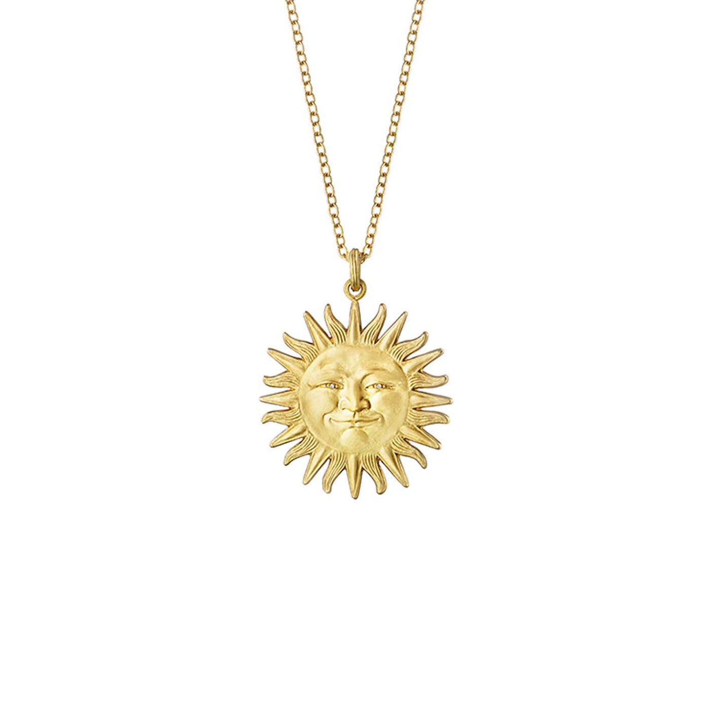 Small Sunface Pendant with Diamond Eyes – Anthony Lent