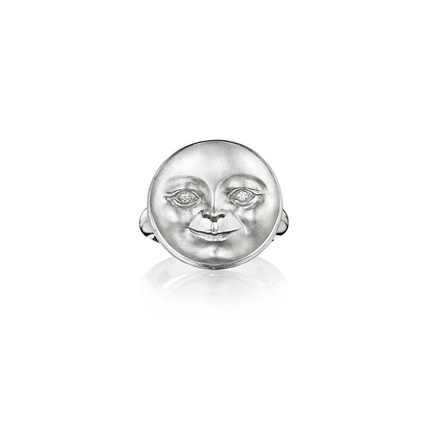 Anthony Lent Sterling Silver Moonface Ring