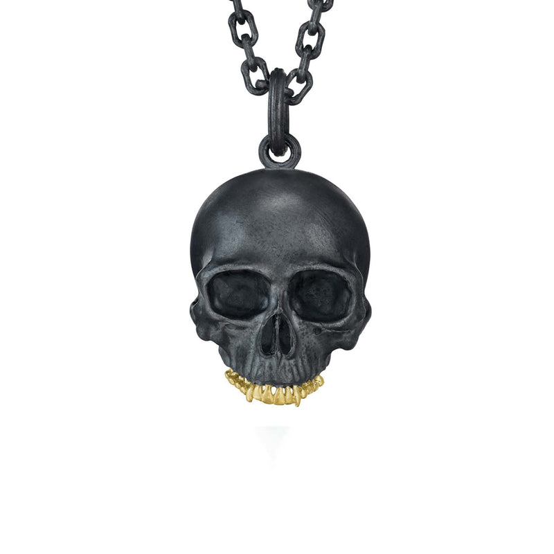 Black Power Skull Beaded Necklace - Black | Ebru Jewelry | Wolf & Badger