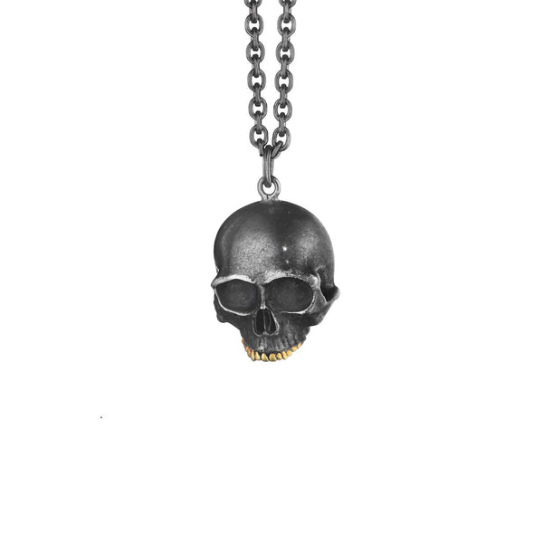 Anthony Lent Small Black Skull Pendant