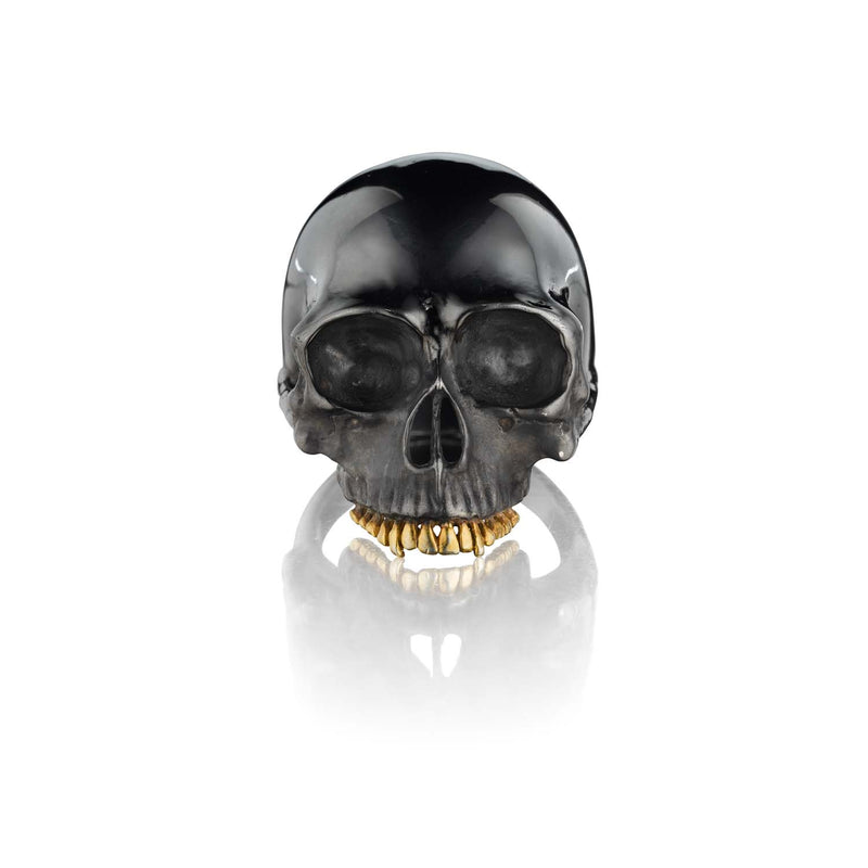 18k yellow gold Skull ring with Diamonds
