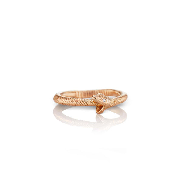 Anthony Lent Ouroboros Ring, Rose Gold