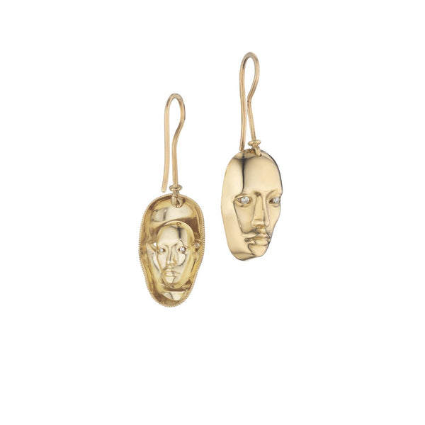 Anthony Lent Vulcana French Wire Earrings with Diamond Eyes