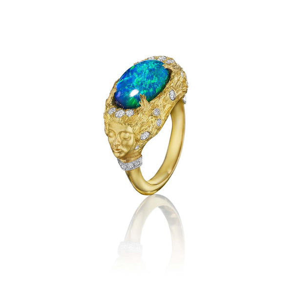 Anthony Lent Black Opal Muse Ring